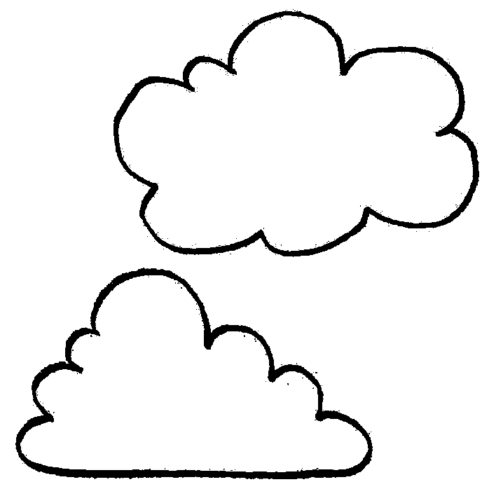雲のフリー鉛筆イラスト素材