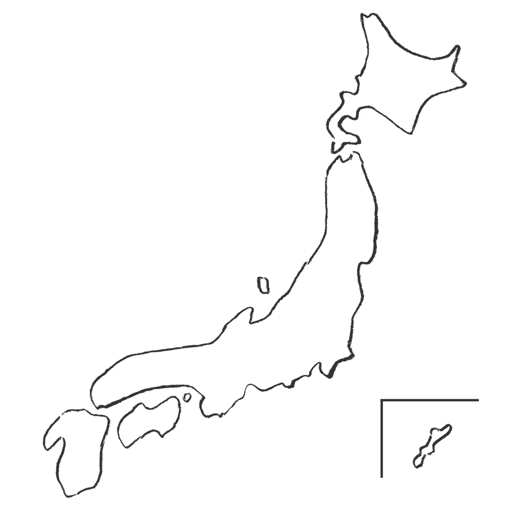日本地図のイラストフリー素材